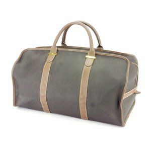 dunhill Boston bag herringbone PVC �~ leather Auth used T9929